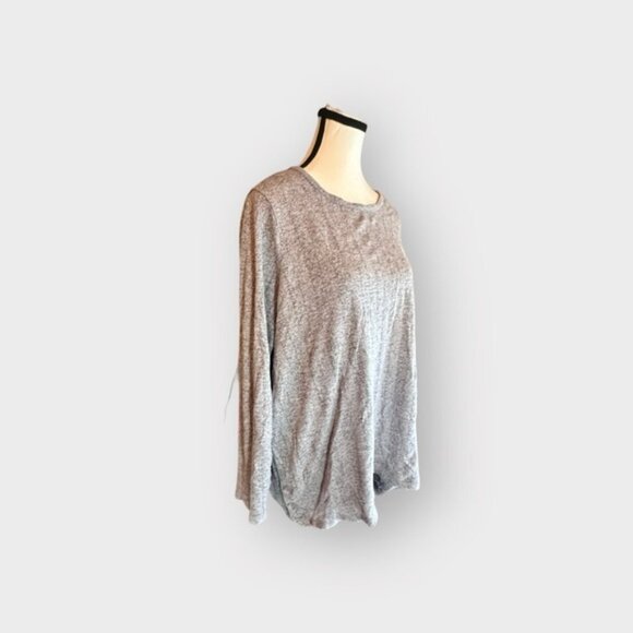 Women’s Lily Morgan 2XL Grey Knit Subtle Vertical Striped Sweater 18 20 2XL XXL - Picture 2 of 8